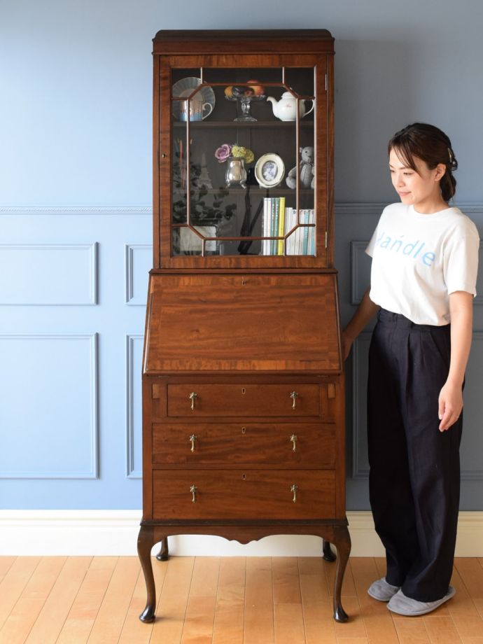 アンティークのビューローブックケース