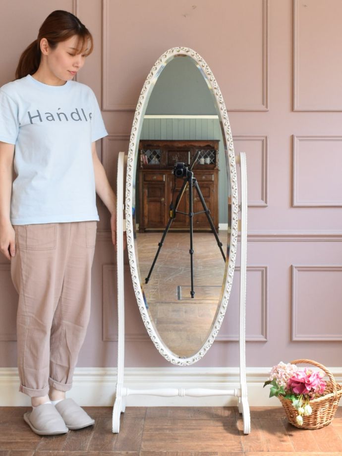 アンティークのシュバルミラー