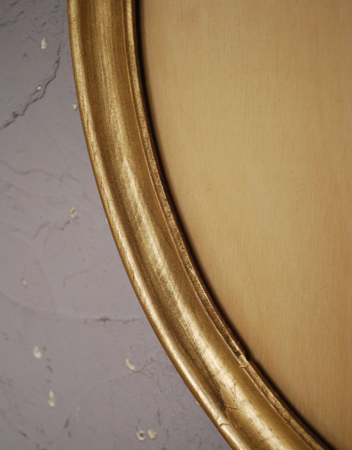 フランスのアンティーク雑貨、ゴールドペイントのオーバルフレーム(m