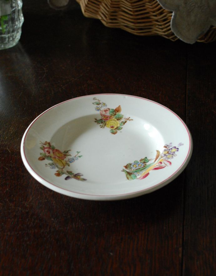 フランス　おままごと　アンティーク　プレート　大きめ　矢車菊　豆皿　取り皿 フランス おままごと アンティーク プレート 大きめ 矢車菊 豆皿 取り皿