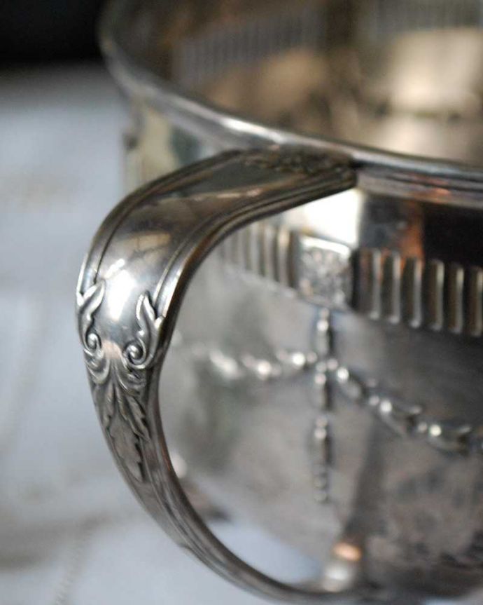 テーブルウェア(食器) アンティーク雑貨 英国の銀食器、Mappin&Webb(マッピン&ウェッブ)アンティークシルバーのボールコンポート。ホームパーティーでは、華やかにダイニングを彩ります。(m-1882-z)