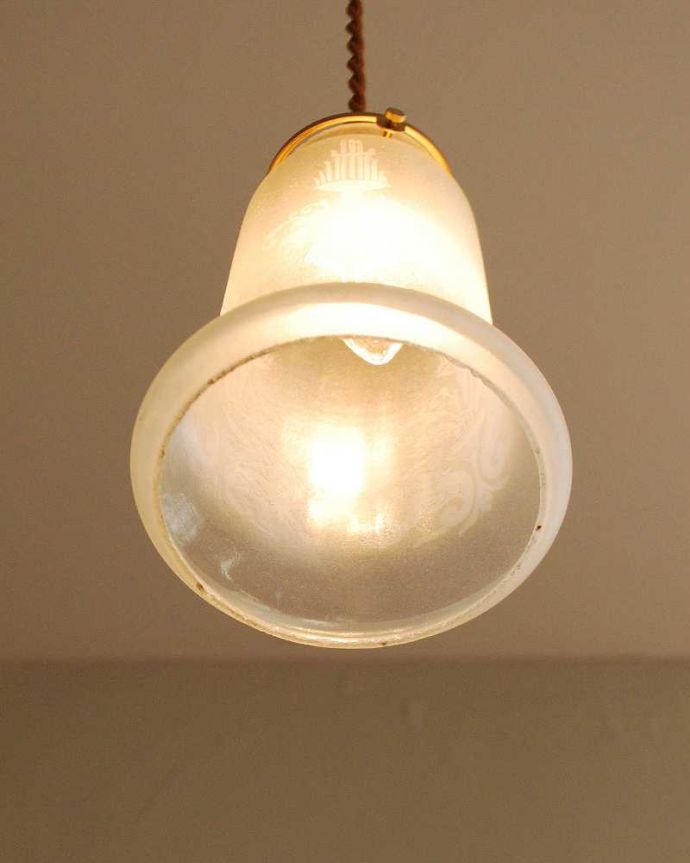 ペンダントライト　照明・ライティング　英国らしい模様のアンティークシェードペンダントライト（コード・シャンデリア電球・ギャラリーA付き）。。(m-2009-z)