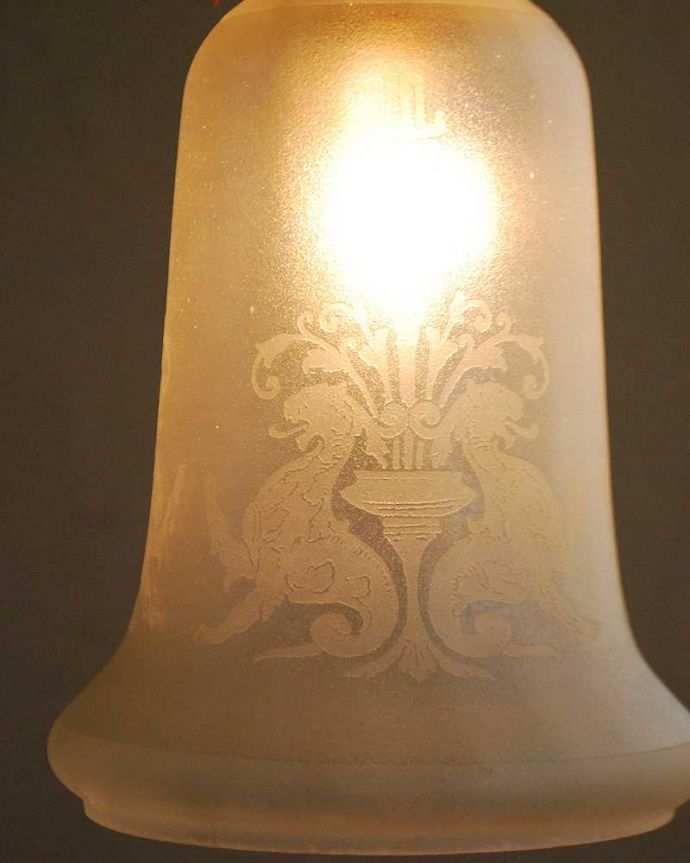 ペンダントライト　照明・ライティング　英国らしい模様のアンティークシェードペンダントライト（コード・シャンデリア電球・ギャラリーA付き）。。(m-2009-z)