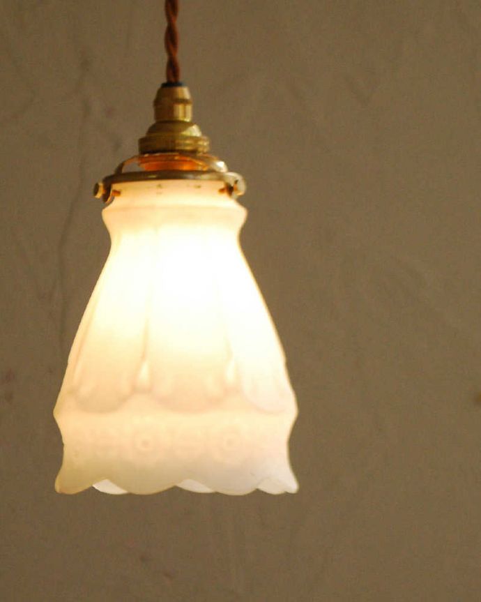 ペンダントライト　照明・ライティング　お花の輪が浮き出すアンティークペンダントライト（コード・シャンデリア電球・ギャラリーA付き）。。(m-2017-z)