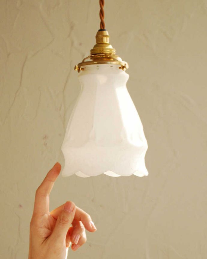 ペンダントライト　照明・ライティング　お花の輪が浮き出すアンティークペンダントライト（コード・シャンデリア電球・ギャラリーA付き）。。(m-2017-z)