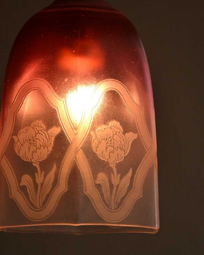 ペンダントライト　照明・ライティング　マーブル模様がキレイなアンティーク ペンダントライト(コード・シャンデリア電球・ギャラリーなし)。。(m-2594-z)