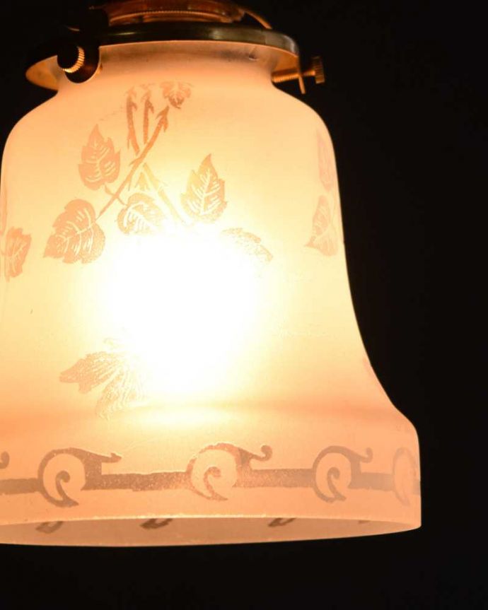 ペンダントライト　照明・ライティング　可愛いお花模様が浮かびあがるアンティークペンダントライト　シェード(コード・シャンデリア電球・ギャラリーA付き)。。(m-3006-z)