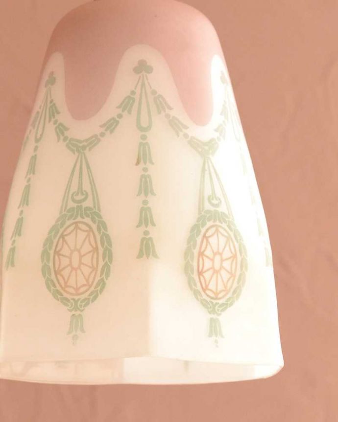 照明・ライティング レトロで可愛いガーランド模様のアンティークペンダントライト(コード・シャンデリア電球・ギャラリーなし) 。。(m-3289-z)