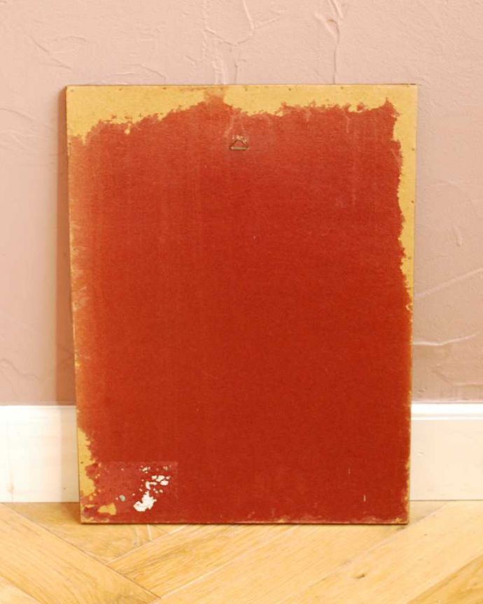 アンティーク その他の雑貨　アンティーク雑貨　アンティーク薔薇フレーム、ルドゥーテ「ロサ・ダマスケーナ」。後ろから見ると･･･こんな感じで壁に引っ掛けられるようになっています。(m-3398-z)