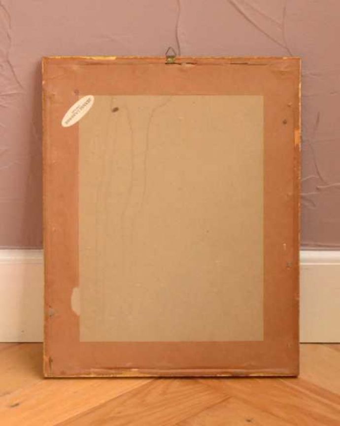 アンティーク その他の雑貨　アンティーク雑貨　アンティーク薔薇フレーム、ルドゥーテ「ロサ・インディカ・クルエンタ」。後ろから見ると･･･こんな感じで壁に引っ掛けられるようになっています。(m-3510-z)