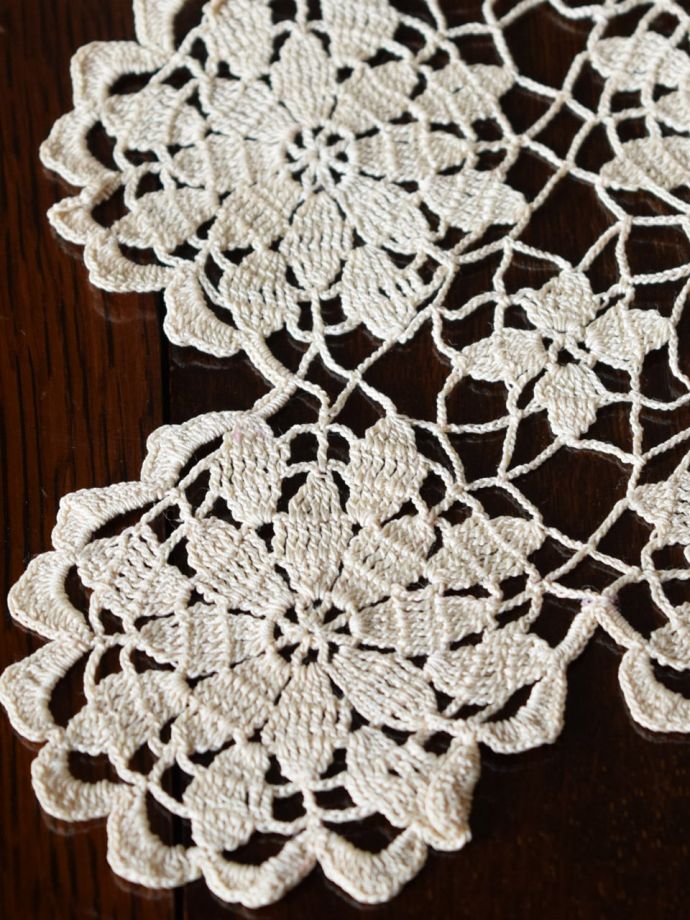 アンティーク雑貨　ハンドメイドマット　一枚一枚、大切に手作りされました。(m-4103-z)