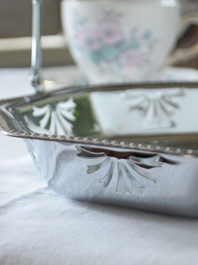 英国アンティークのシルバーバスケット