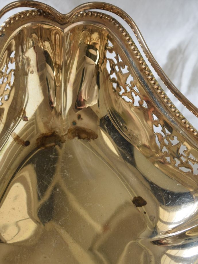 英国アンティークのシルバーバスケット