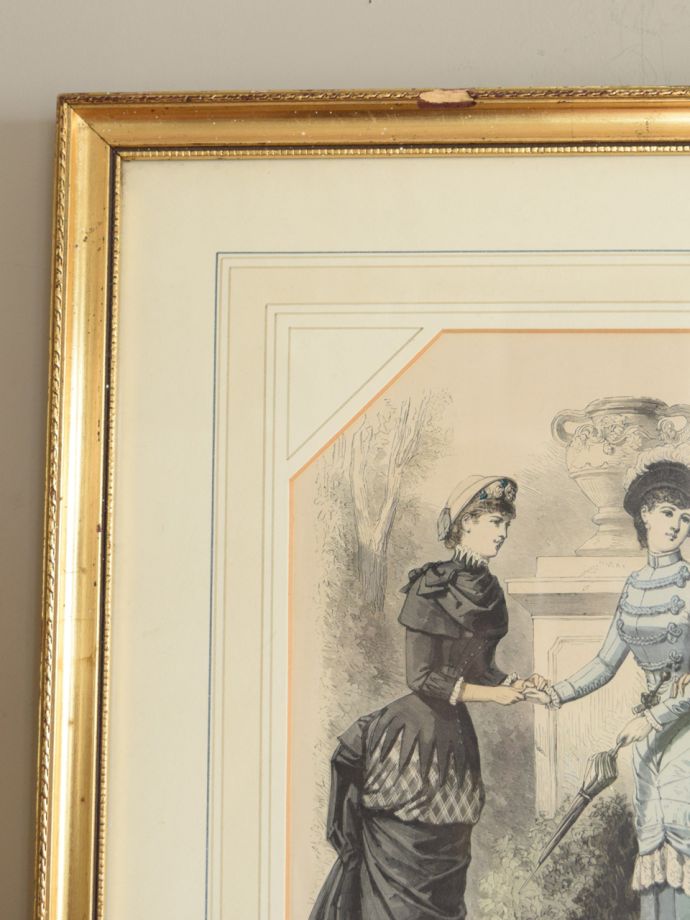 イギリスのアンティーク雑貨、英国貴婦人のおしゃれなアートフレーム(m