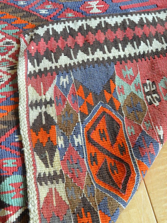 ビンテージ織物の裏面