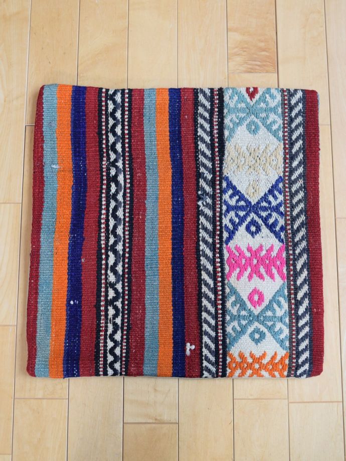 クッションカバー ストライプ キリム サヤンサヤン クッションカバー キリム 45×45 綿 混 おしゃれ 洗える