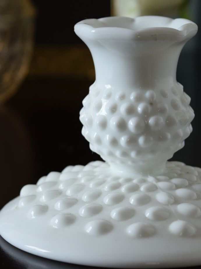 アンティークガラスのキャンドルスタンド