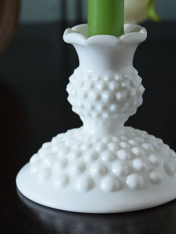 アンティークガラスのキャンドルスタンド