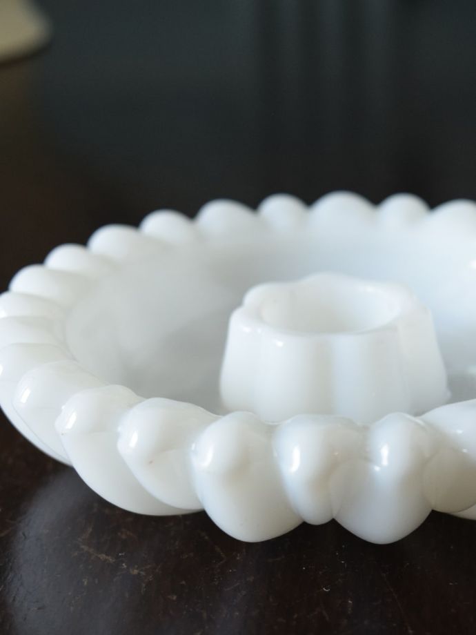 アンティークガラスのキャンドルスタンド