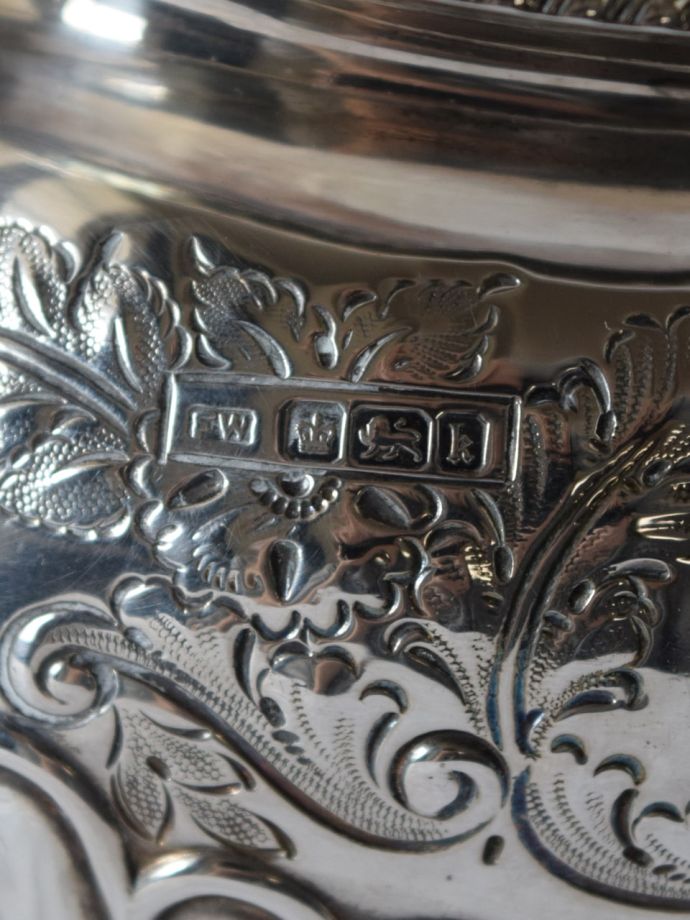 英国シェフィールドのティーポット、エドワーディアンスタイルの純銀の