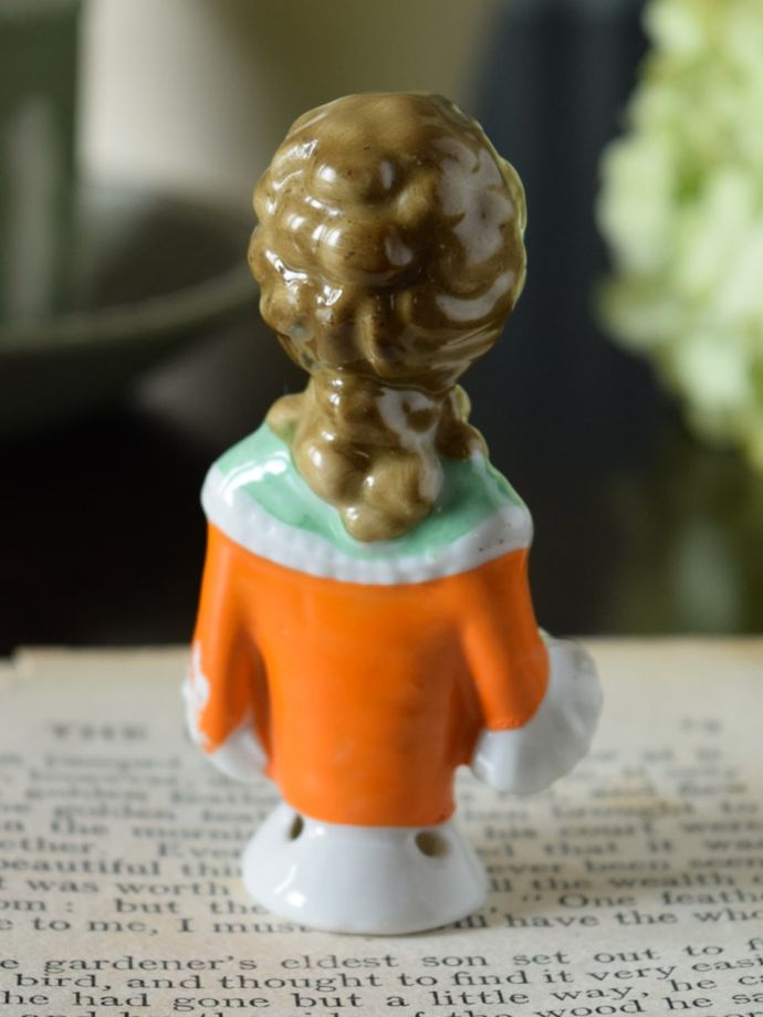 かわいい陶磁器【加藤工芸 フィギュリン オルゴール 箱付き】 陶器製オルゴール 加藤工芸 陶器製 かわいい少女のオルゴール 陶器 フィギュリン アンティーク