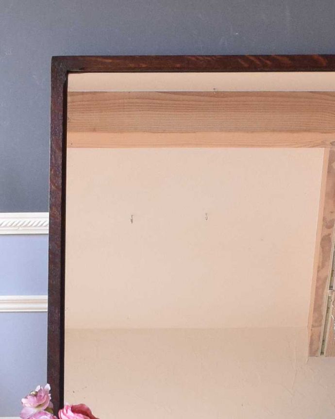 アンティークのドレッサー　アンティーク家具　アンティークの英国家具、オーク材のドレッシングチェスト。キラッと輝くアンティークのミラーアンティークの鏡はとても分厚いのでカッティングがキレイな所も自慢です。(m-619-f)