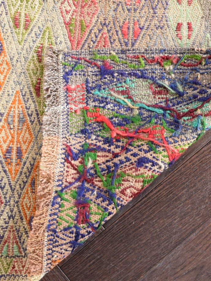 ビンテージ織物の裏面