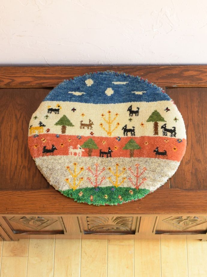 丸い形のギャッベ