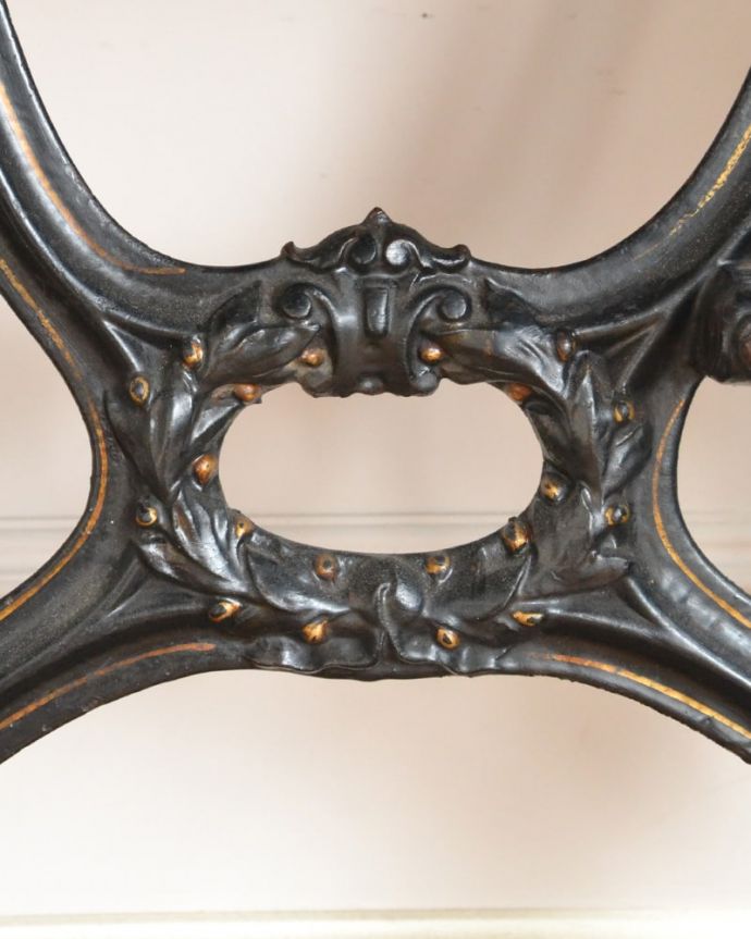 アンティークのテーブル　アンティーク家具　オケージョナルテーブル/ティーテーブル  ミシン台　(m-663-f)　装飾2