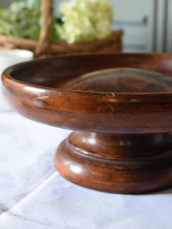 木製のアンティークコンポート(ケーキスタンド)