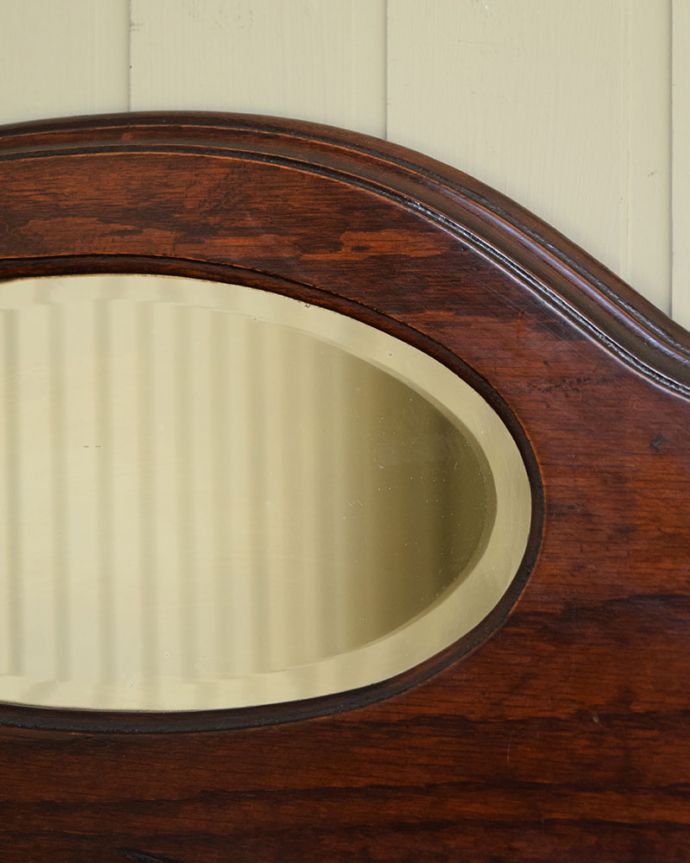 アンティークのキャビネット アンティーク家具 ミラーバックサイドボード 美しいアンティークのミラーカッティングがキラッと輝くミラー。(m-677-f)