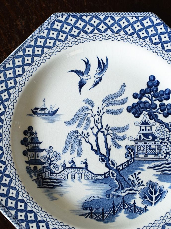 ウィローパターンのプレート