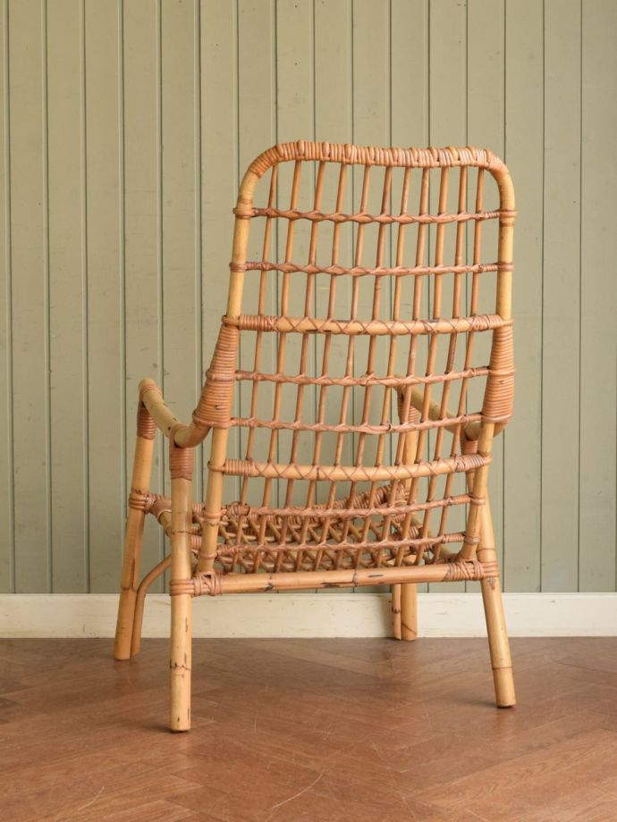 1560)籐製（ラタン）　アームチェア 椅子 イス ビンテージ　1人掛け椅子 1560)籐製（ラタン） アームチェア 椅子 イス ビンテージ 1人掛け椅子