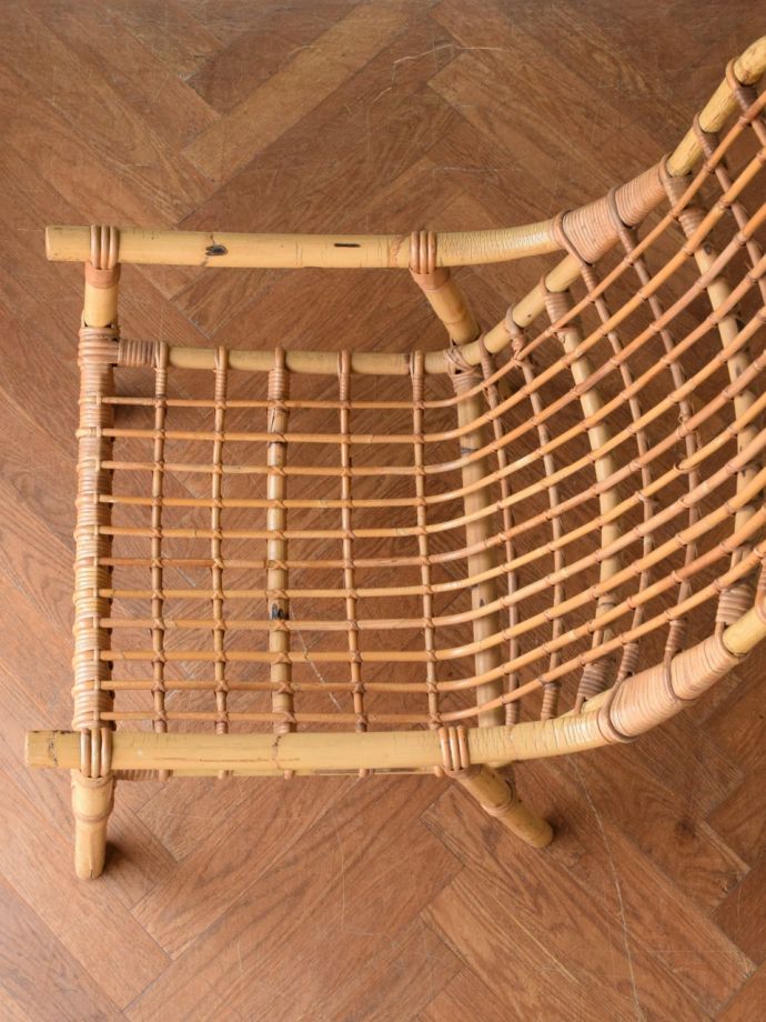 1560)籐製（ラタン）　アームチェア 椅子 イス ビンテージ　1人掛け椅子 1560)籐製（ラタン） アームチェア 椅子 イス ビンテージ 1人掛け椅子