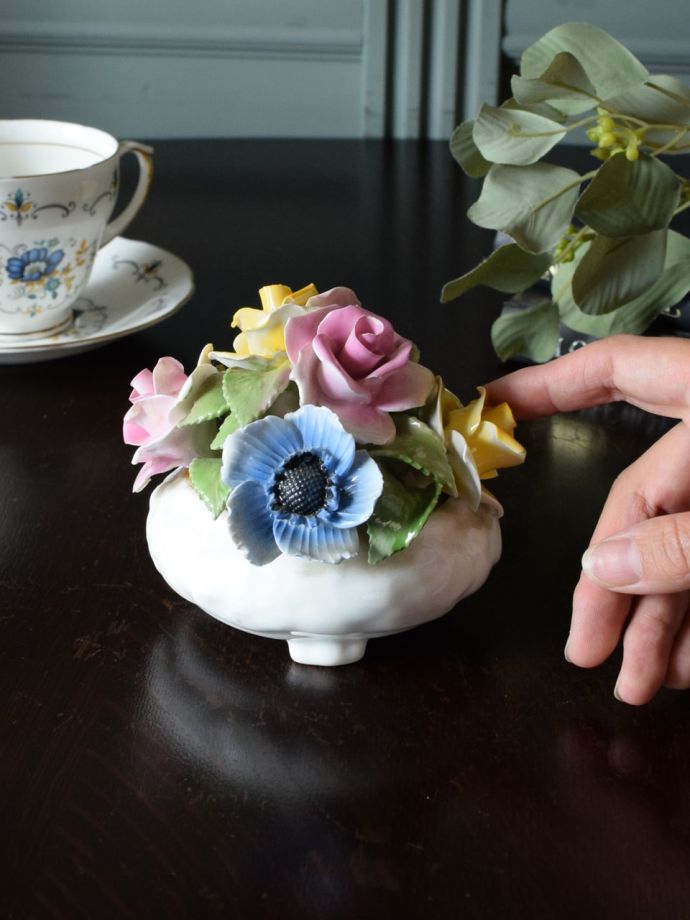 英国のアンティーク陶花、ラドナー（Radnor）窯の美しいフラワー