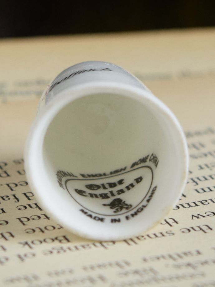 イギリスのアンティーク指貫、可愛い小鳥が描かれたシンブル(m-7112-z