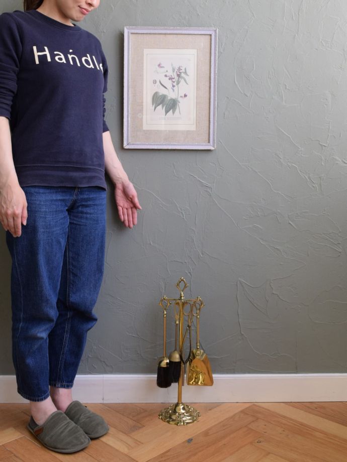 アンティーク真鍮製のファイヤーツール