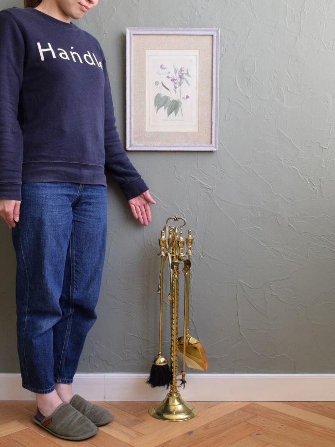 アンティーク真鍮製のファイヤーツール