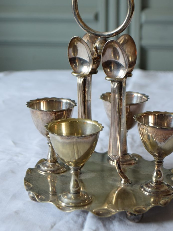 DANIEL ARTER】 エッグセット 4名用 【シルバープレート】エッグカップ