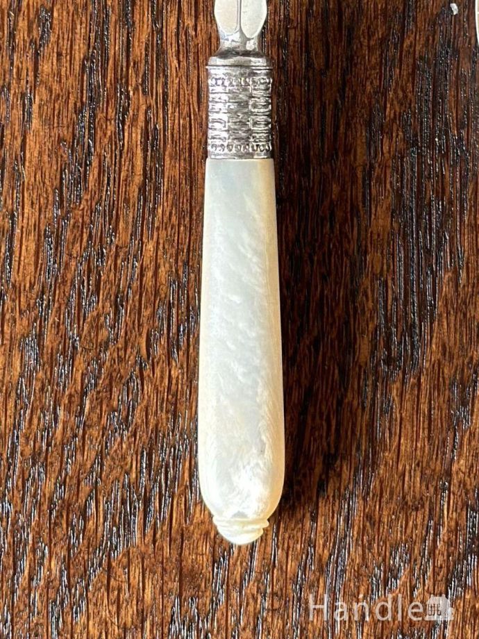 イギリスから届いたマザーオブパールのカトラリー、アンティークの