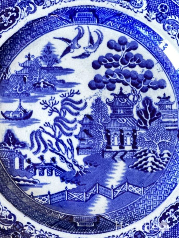 ウィローパターンのプレート