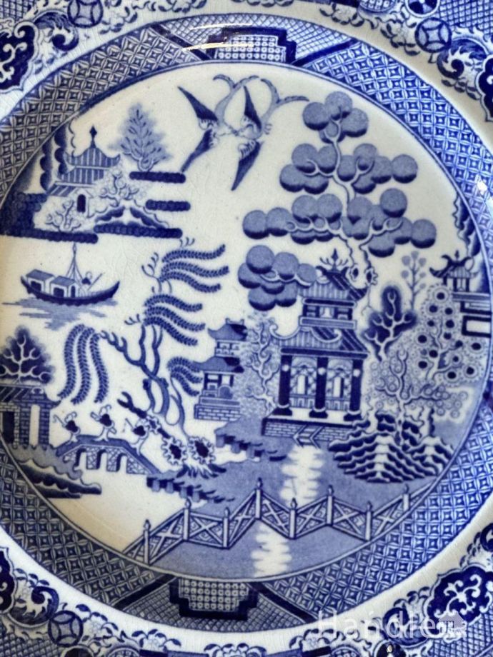 ウィローパターンのプレート