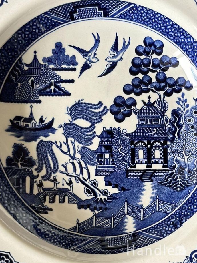 ウィローパターンのプレート