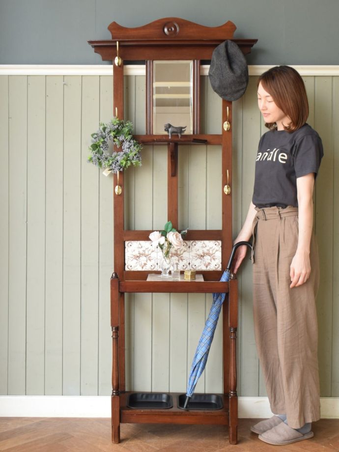 アンティークのホールスタンド