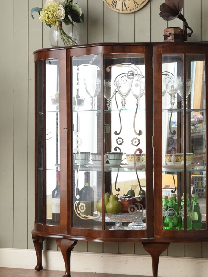 アンティークガラスの扉