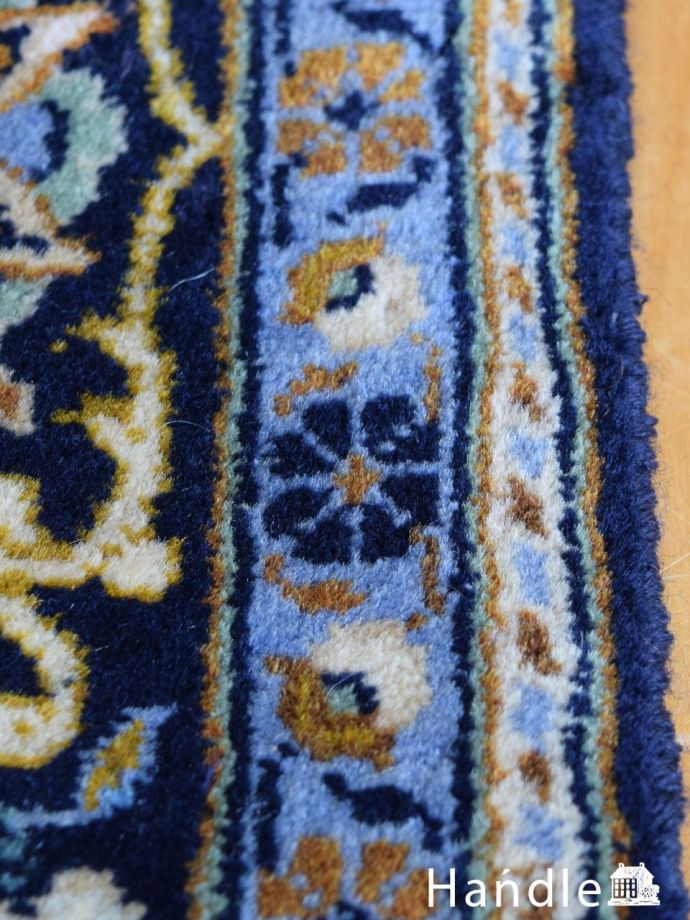 コルクウールのオールドペルシャ絨毯、Kashan（カシャーン）のラグ(m