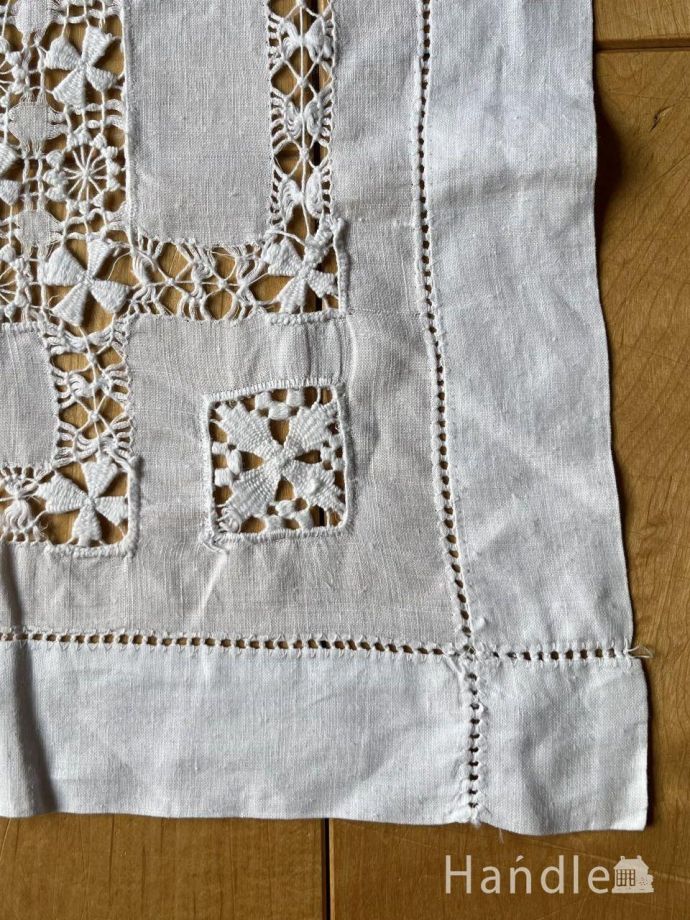 ドロンワークレースのテーブルマット、フランスから届いたアンティーク