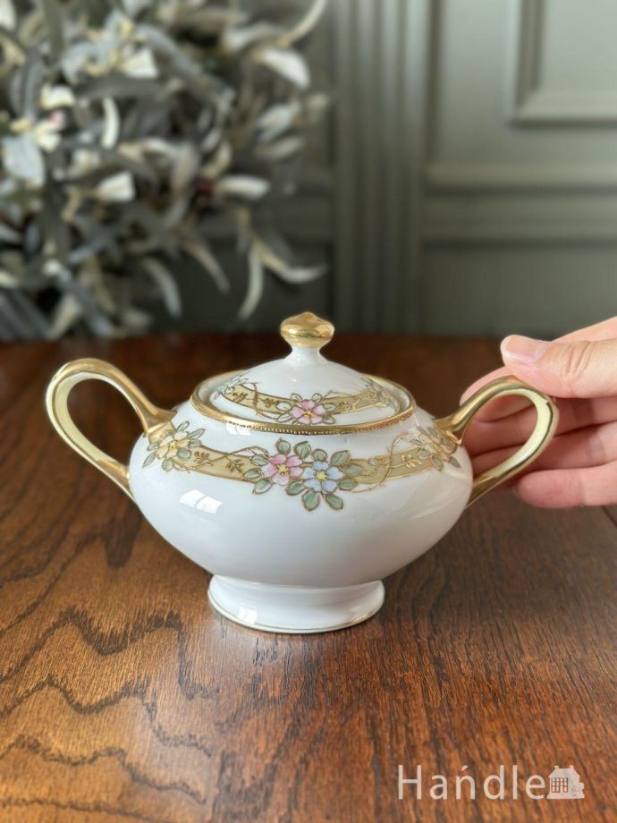 オールドノリタケの美しい陶磁器、手描きのお花が美しいアンティーク
