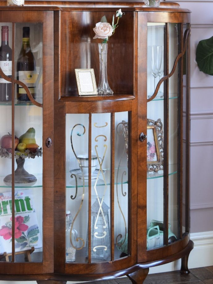 アンティークガラスの扉