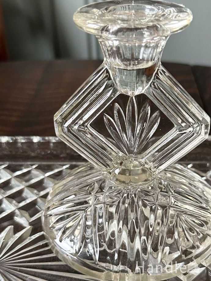 アンティークガラスのキャンドルスタンド